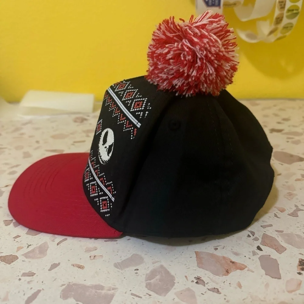 Disney Nightmare Before Christmas‎ Jack Skeleton Print Snapback Cap with Pom Pom